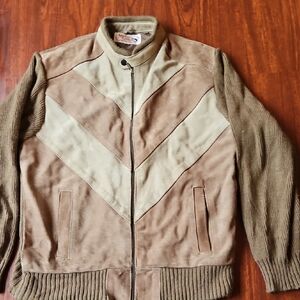 Vintage Marlin Club II mixed-media bomber jacket